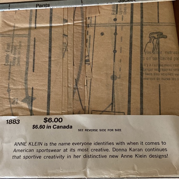 VTG Vogue American Designer Anne Klein Uncut Sewing Pattern - Picture 5 of 12